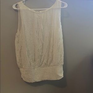 Max Studio white summer blouse, large.